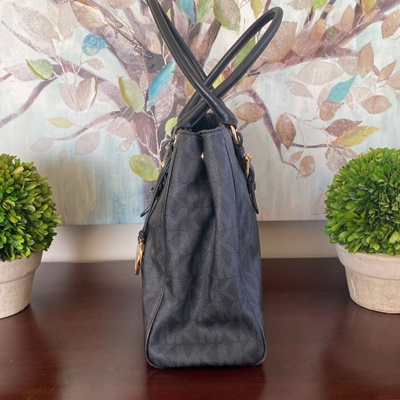 MICHAEL Michael Kors 🖤BLACK🖤 JET SET MEDIUM SIGNATURE WORK TOTE BAG 🌟EUC🌟 - Picture 7 of 17